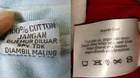 7 Tulisan Nyeleneh di Balik Label Baju Ini Bikin Geleng Kepala