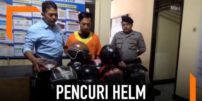 VIDEO: Ketagihan, Pemuda Curi 11 Helm dalam Sehari