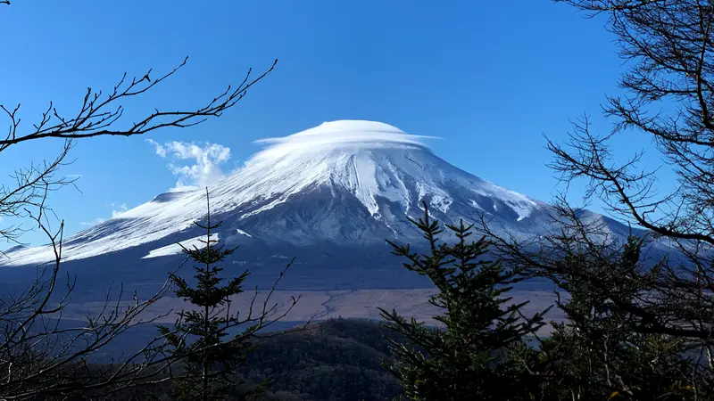 Gunung Fuji dari Oshino, prefektur Yamanashi