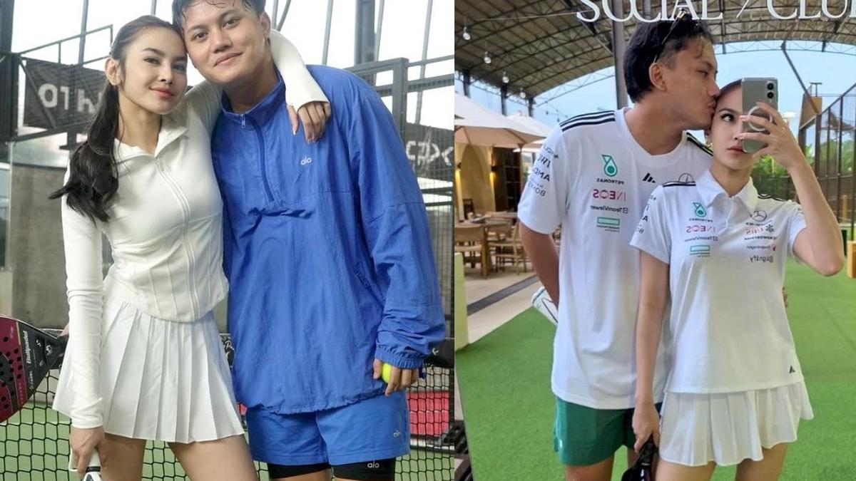 Potret Padel Couple Outfit ala Mahalini dan Rizky Febian, Kompak &amp; Stylish di Lapangan