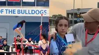 Potret Mikhayla Bakrie ikut lomba gymnastic (sumber: YouTube/Nia Ramadhani Bakrie)