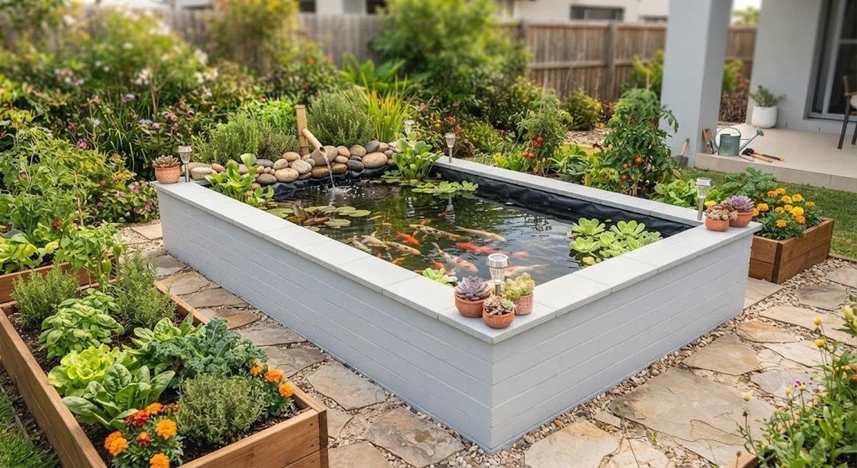 Kolam Semi Raised Bed (AI Generated)