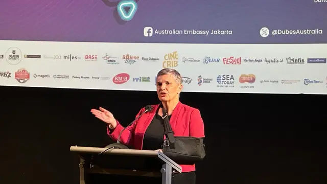 Duta Besar Australia untuk Indonesia Penny Williams dalam konferensi pers FSAI 2024 di Jakarta, Selasa (28/5/2024). (Liputan6/Benedikta Miranti)