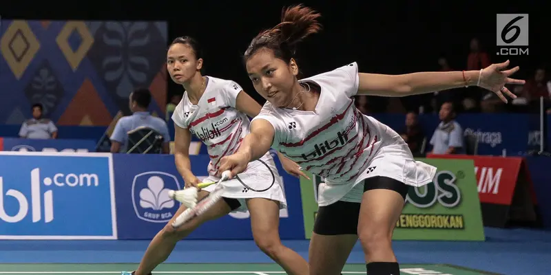 Aksi Della dan Rosyita di Perempat Final Indonesia Open 2017