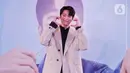 Aktor Korea Selatan Kim Min-kyu atau dikenal juga sebagai Kim Mingue berpose saat menggelar konferensi pers di Jakarta, Sabtu (17/6/2023). (Liputan6.com/Angga Yuniar)
