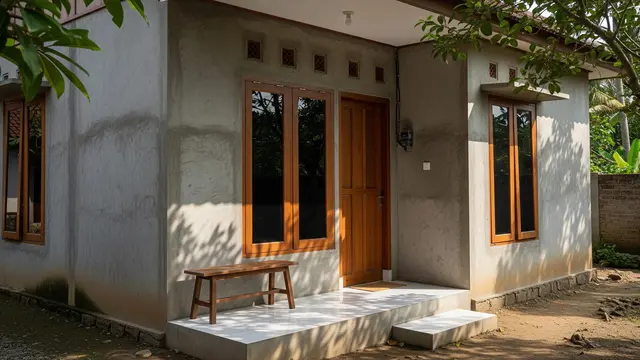 8 Contoh Rumah Desa dengan Dinding Semen Ekspos Minimalis, Kokoh dan Hemat Biaya