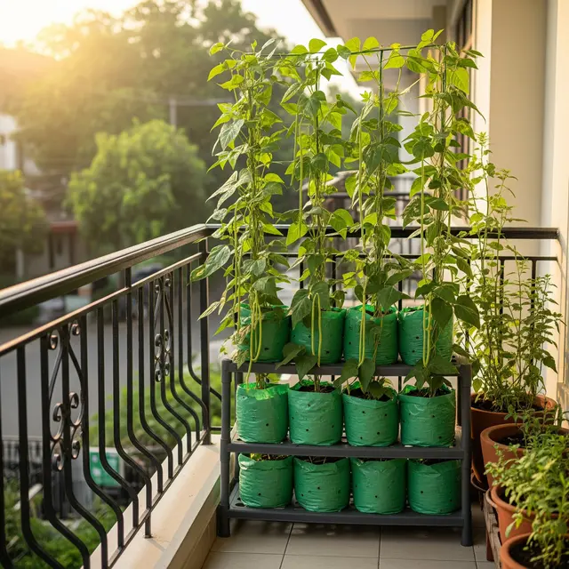 9 Model Kebun Kacang Panjang di Balkon Lantai 2, Subur dan Berbuah Lebat