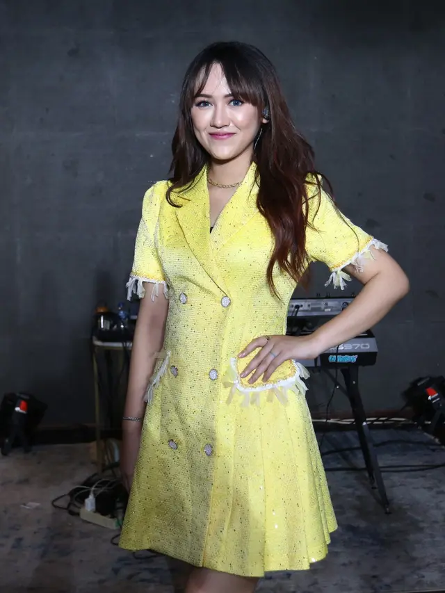 Happy Asmara saat tampil di acara Bigo Live
