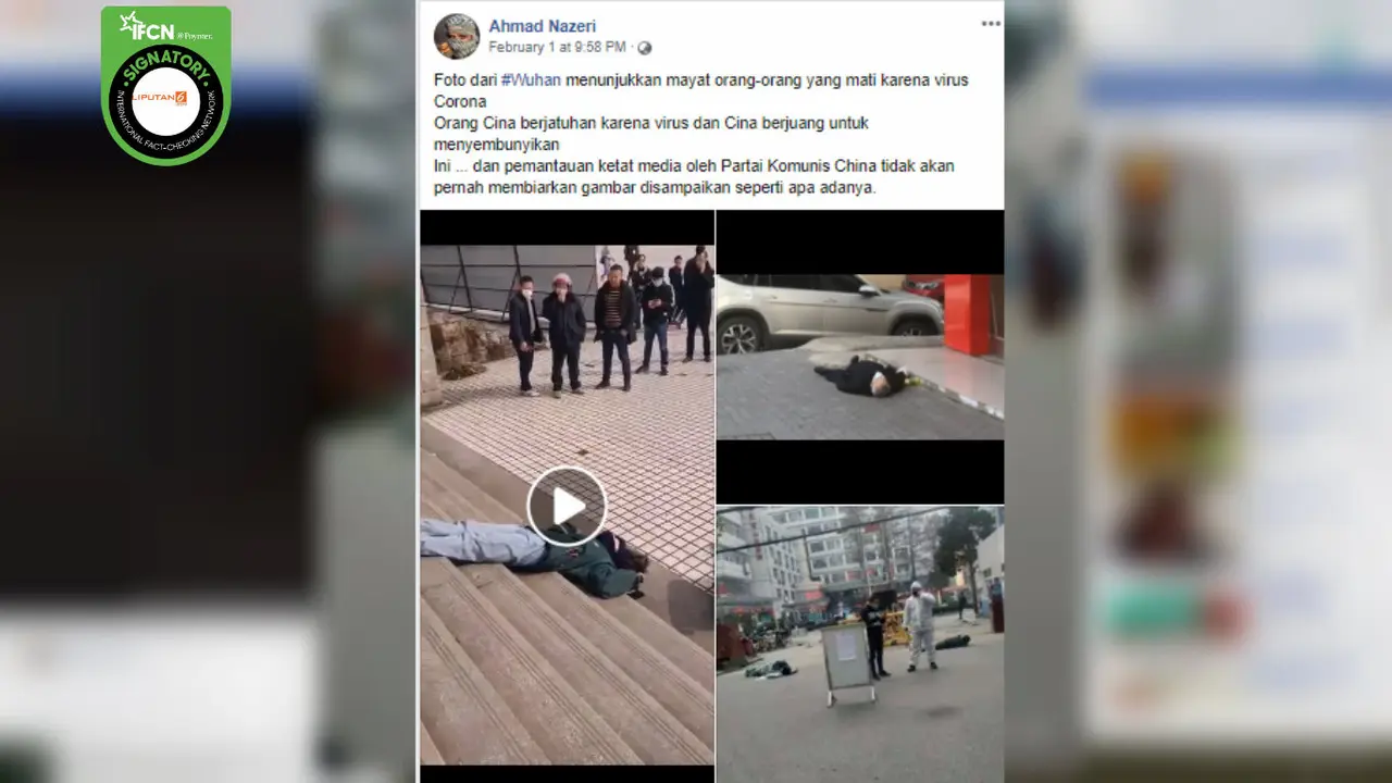 [Cek Fakta] Foto dari Wuhan Menunjukkan Orang-Orang Mati karena Virus Corona dan China Berjuang Menyembunyikan Ini