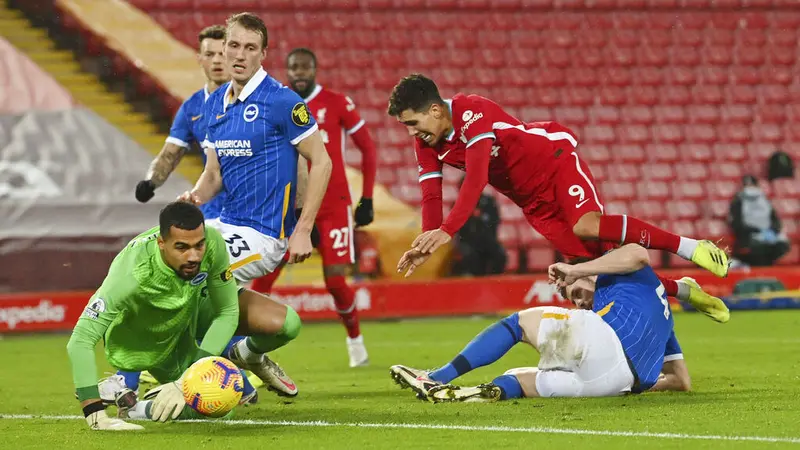 FOTO: Kala Juara Bertahan Liga Inggris Liverpool Dipecundangi Tim Papan Bawah Brighton & Hove Albion