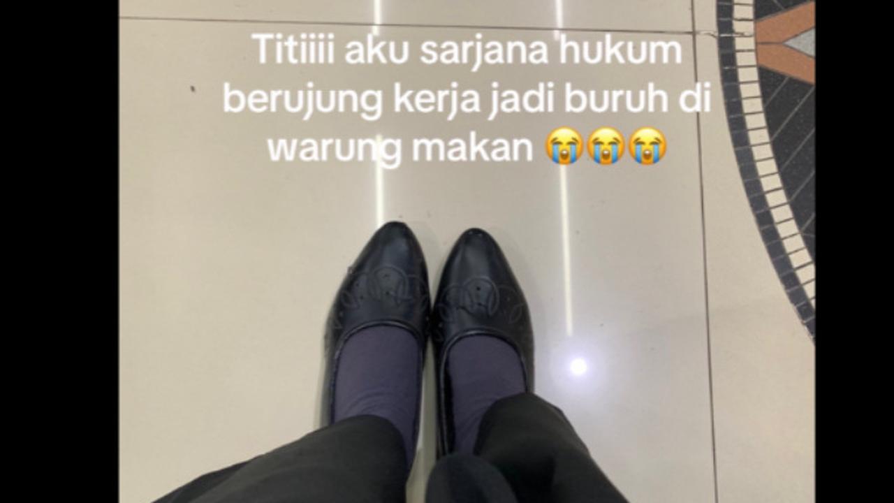Cerita Wanita Sarjana Hukum Sulit Dapat Kerja yang Jadi Karyawan Warung Makan.  foto: TikTok@suksesss0