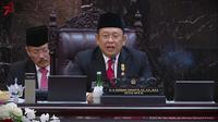 Ketua Majelis Permusyawaratan Rakyat Republik Indonesia Bambang Soesatyo dalam Sidang Tahunan MPR di Kompleks Parlemen Senayan, Jakarta. (Foto: Tangkapan Layar Youtube Sekretariat Presiden).