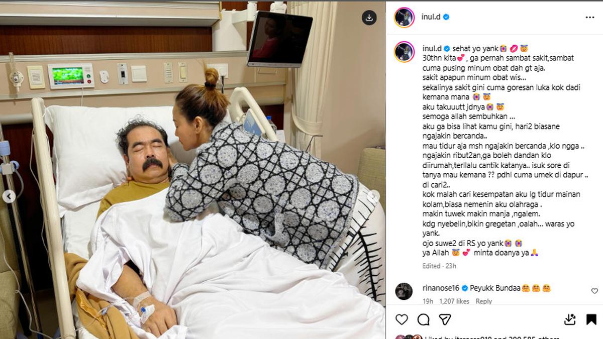 Adam Suseno Masuk RS karena Pembuluh Darah Sobek, Inul Curhat: Aku Nggak Bisa Lihat Kamu Gini