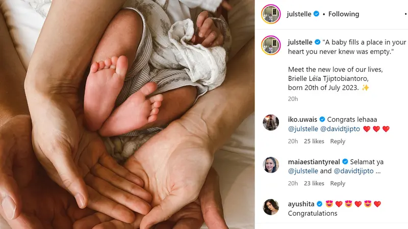 Julie Estelle Umumkan Nama Anak Pertama