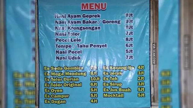 Deretan Daftar Menu Paling Absurd, Bikin Kesal Sekaligus Baper