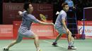 Ganda putra Indonesia, Kevin Sanjaya/Marcus Gideon, saat melawan wakil India, Satwiksairaj Rankireddy/Chirag Shetty pada laga Indonesia Masters 2018 di Istora Senayan, Sabtu (27/1/2018). Kevin /Marcus menang 21-14, 21-11. (Bola.com/M Iqbal Ichsan)