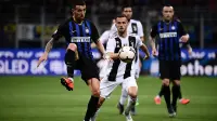 Duel Inter Milan vs Juventus di Giuseppe Meazza, Minggu dini hari WIB (28/4/2019). (AFP/Marco Bertorello)