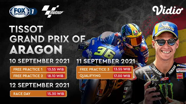 Link Live Streaming MotoGP 2021 Aragon 2021 Akhir Pekan Ini di Vidio, 10-12 September 2021
