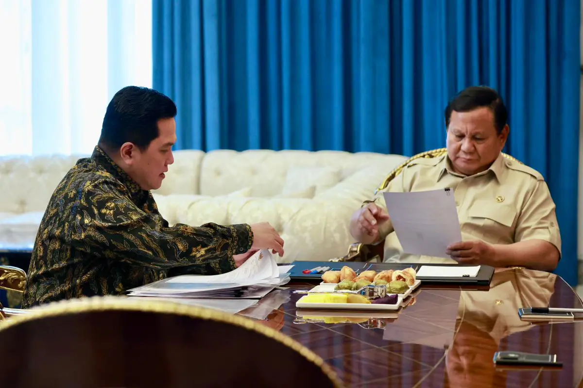 Presiden Prabowo Subianto dan Menpora Erick Thohir