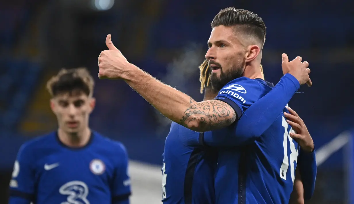 Olivier Giroud. Striker Prancis berusia 35 tahun yang musim ini membela AC Milan, mampu mencetak 21 gol dari 103 laga saat menjadi pemain pengganti di Liga Inggris. Ia melakukannya bersama Arsenal dan Chelsea mulai musim 2012/2013 hingga 2020/2021. (AFP/Pool/Daniel Leal)