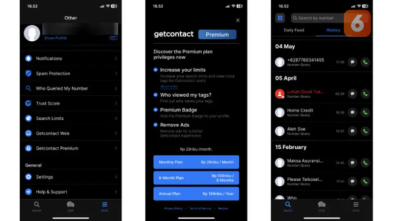 Harga Getcontact Premium Terbaru untuk HP Android dan iOS