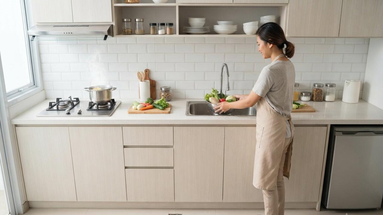 Model Dapur yang Tetap Bersih Meski Sering Terkena Cipratan Air