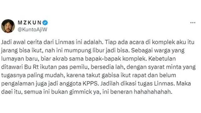 10 Potret Kunto Aji Jadi Petugas Linmas di TPS, Sempat Dikira Gimmick