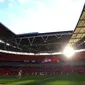 Stadion Wembley, akan menjadi venue penyisihan Grup D, semifinal, dan final Euro 2020 (Euro 2021). (AFP/Richard Heathcote)