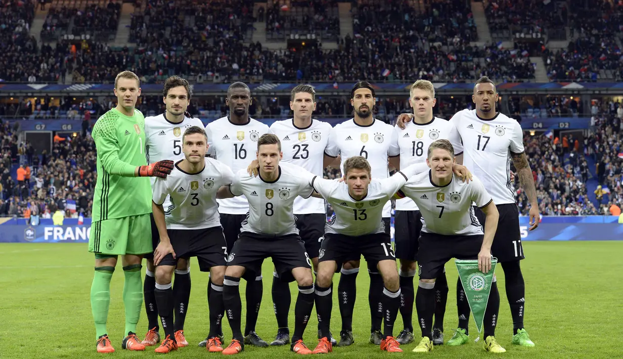 Timnas Jerman berada pada peringkat ke-4 FIFA dengan total point 1355.  (AFP/Miguel Medina)