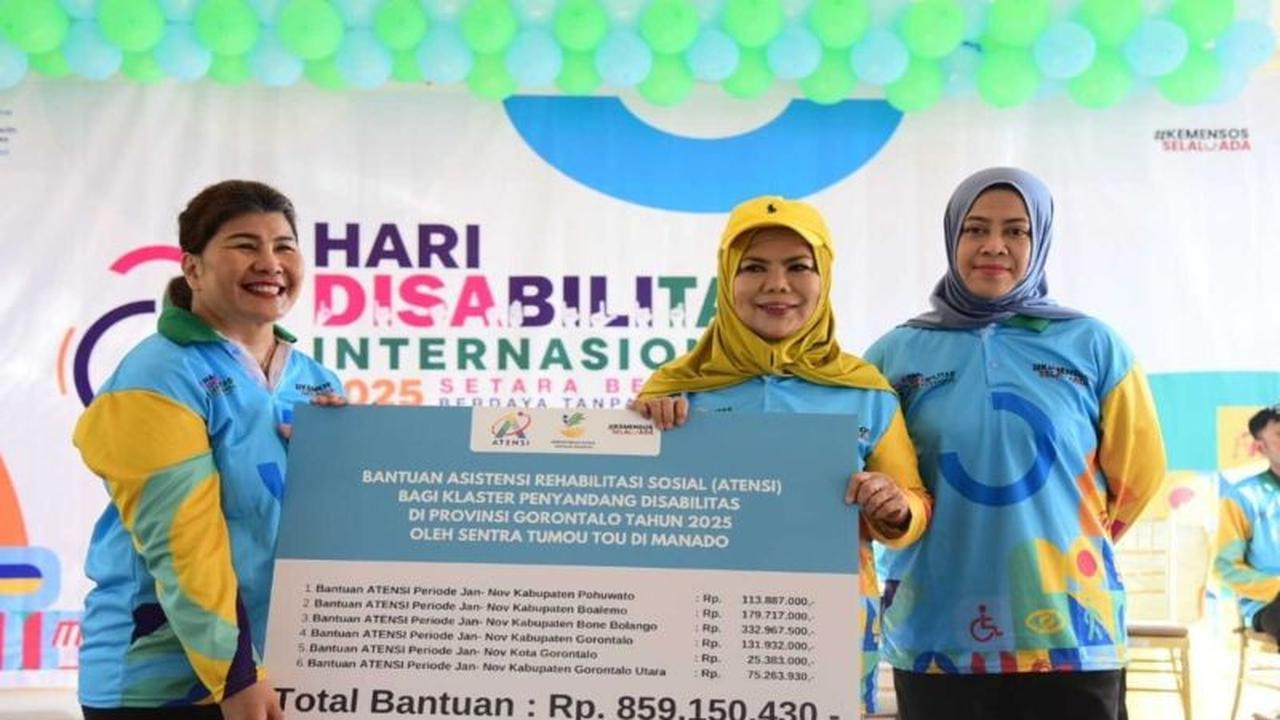 Pemprov Gorontalo Terima Bantuan Atensi Kemensos Senilai Rp859 Juta untuk Disabilitas
