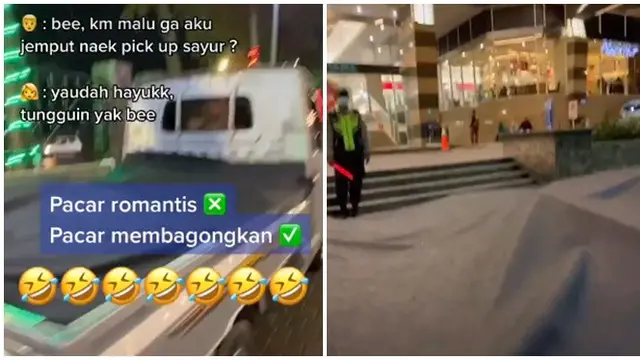 Bahagia Dijemput Pacar Pakai Pickup di Mal, Aksi Wanita Ini Bikin Kagum Netizen