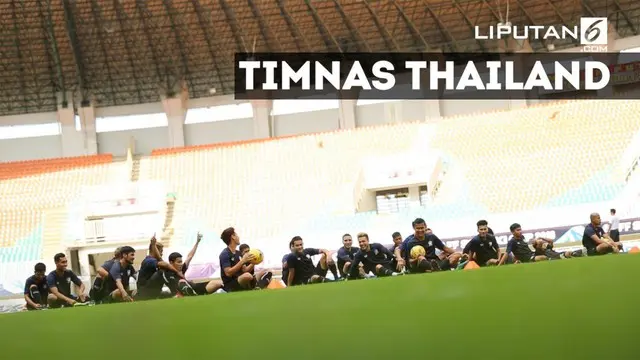 Latihan terakhir timnas Thailand sebelum duel lawan Indonesia di laga pertama final Piala AFF 2016