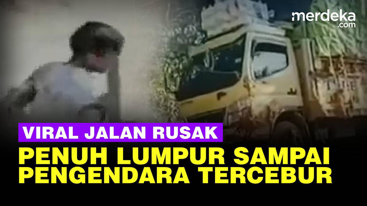 VIDEO: Apes! Pemotor Tercebur Imbas Jalan Rusak Parah Berlumpur di OKI Sumsel