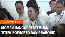 Ada momen mesra saat kehadiran Titiek Soeharto di KPU ketika Prabowo Subianto dan Gibran Rakabuming Raka ditetapkan sebagai Presiden dan Wakil Presiden terpilih 2024. Momen menarik ini tertangkap kamera saat Prabowo menyapa Titiek.