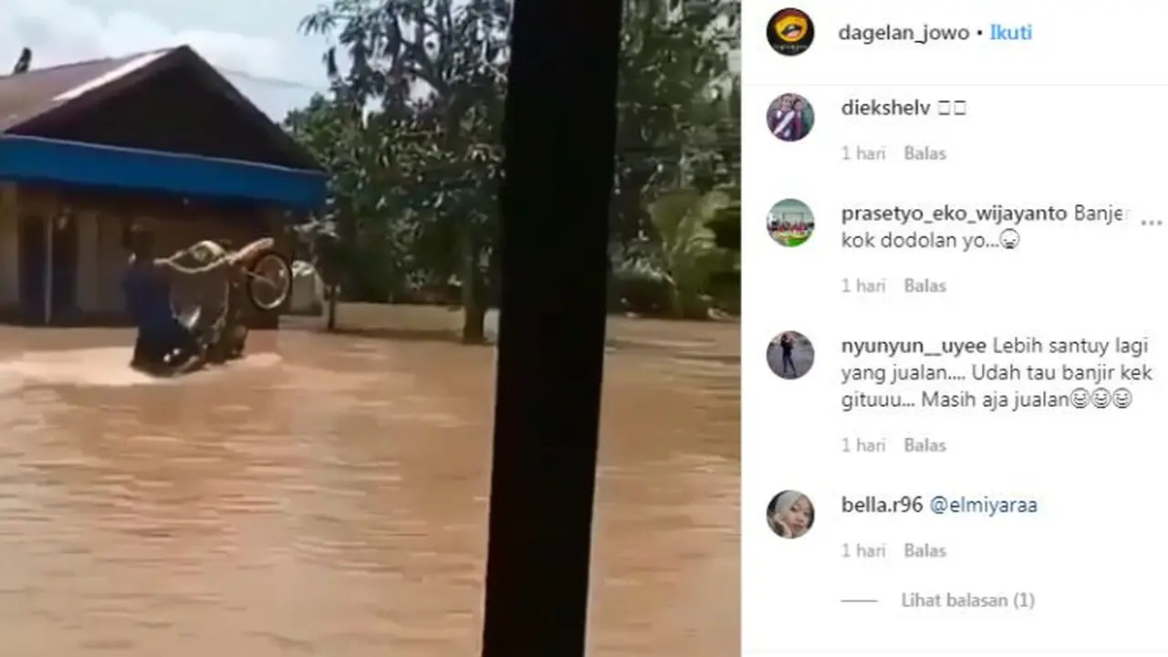 Aksi Freestyle Lewati Banjir Bikin Motor Anti Mogok (Ist)