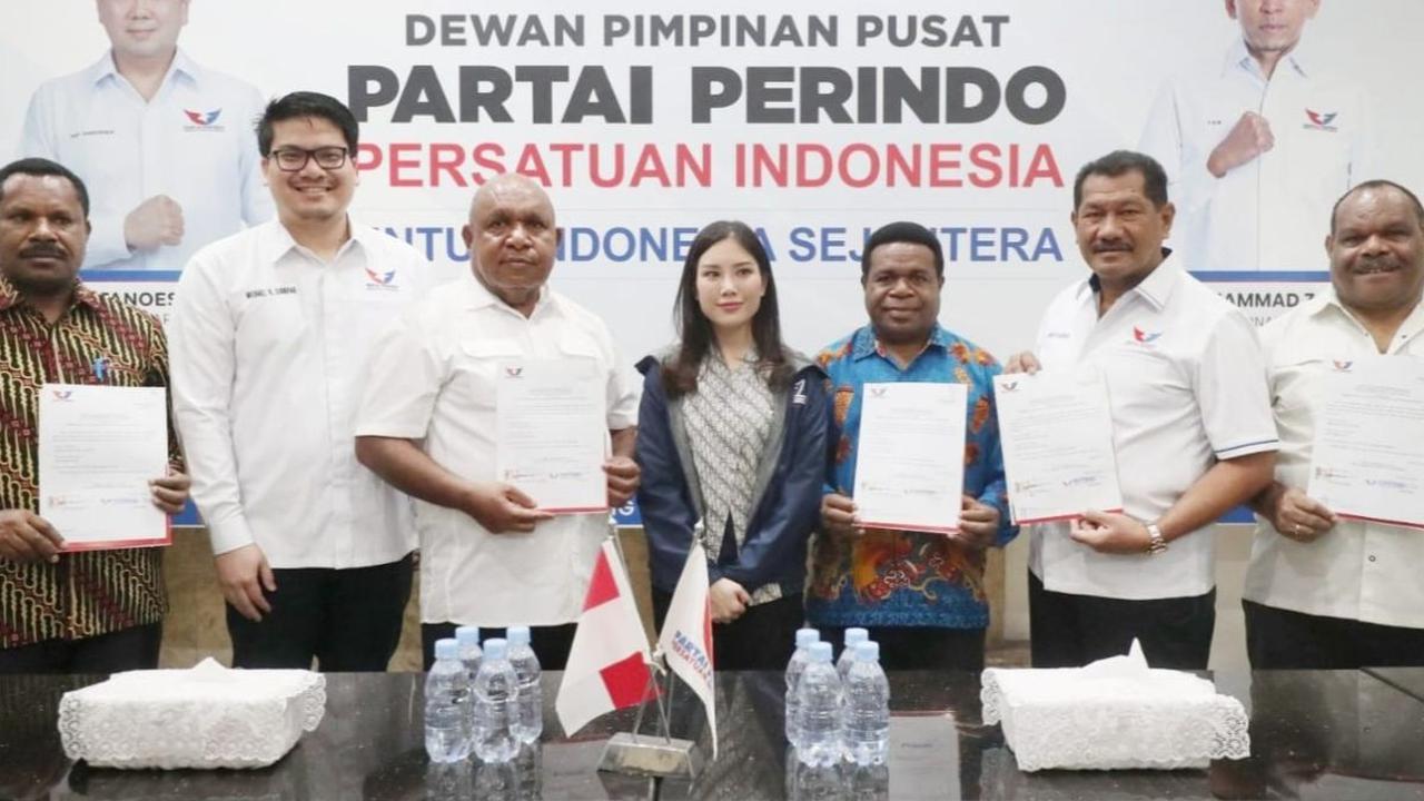 Partai Perindo resmi mendukung pasangan calon gubernur dan wakil gubernur (cagub-cawagub) Papua Pegunungan, Befa Yigibalom dan Natan Pahabol di Pilkada 2024. Foto: Istimewa<br>