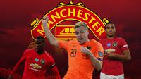 Manchester United - Paul Pogba, Donny van de Beek, Mason Greenwood (Bola.com/Adreanus Titus)