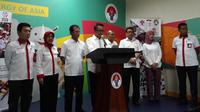Menteri Pemuda dan Olahraga, Imam Nahrawi, melakukan konferensi pers terkait prestasi Indonesia pada SEA Games 2017, di Kantor Kemenpora, Jakarta, Kamis (31/8/2017). (Bola.com/Yus Mei Sawitri)