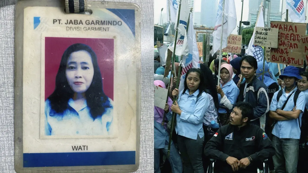 Wati (51), yang merupakan mantan buruh yang terkena PHK kini merintis usaha jahit di rumahnya