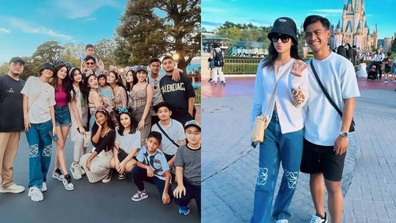 7 Potret Azizah Salsha dan Pratama Arhan Usai Menikah, Liburan Ke Disneyland