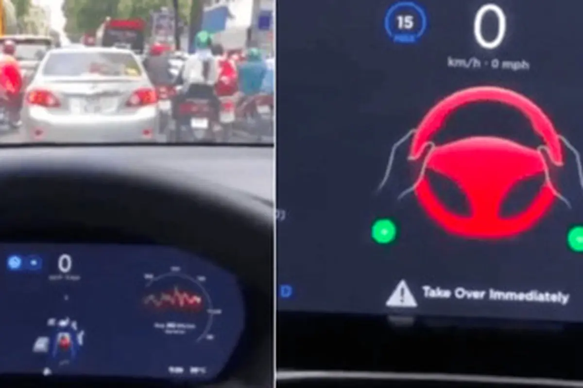 Sistem Autopilot Tesla Menyerah Hadapi Kemacetan. (Twitter)