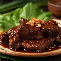 Resep Iga Sapi Gongso Bumbu Kecap Pedas Manis./Copyright depositphotos.com/AI Generator