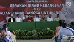 Tokoh lintas agama Ahmad Syafii Maarif memberikan keterangan dalam rangka kegiatan Doa dan Ikrar Anak Bangsa untuk Indonesia, di Jakarta, Kamis (28/2). Kegiatan tersebut akan digelar pada 24 Maret 2019 di Monas. (Merdeka.com/Iqbal S. Nugroho)