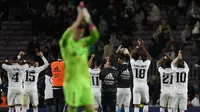 Dengan hasil ini, Real Madrid berhak lolos ke babak final Copa del Rey 2022-2023 dengan agregat 4-1. (AP Photo/Joan Mateu Parra)