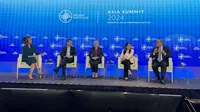 Menteri Investasi/Kepala Badan Koordinasi Penanaman Modal (BKPM), Rosan Perkasa Roeslani saat menjadi panelis pada Milken Institute Asia Summit 2024 di sesi “Encouraging Greater Collaboration” yang berlangsung di Singapura, Rabu (18/09/2024). (Foto: Istimewa)