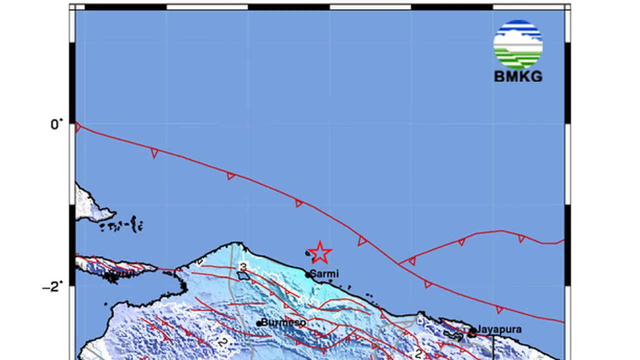 Gempa Magnitudo 5,1 Guncang Sarmi Papua. (Dok. BMKG)