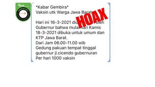 Cek Fakta Gubernur Jawa Barat membuka program vaksinasi covid-19 untuk warga umum.