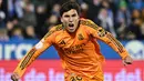 Di penghujung laga, pada menit ke-90+3, Gonzalo Garcia berhasil mencetak gol kemenangan untuk Real Madrid. (JAVIER SORIANO/AFP)