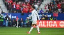 Berkat hasil ini, Osasuna untuk sementara berhak naik ke peringkat tujuh klasemen dengan poin 32. Sementara itu, Real Madrid masih memuncaki klasemen dengan poin 51. (AP Photo/Miguel Oses)