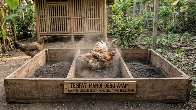 Tempat Debu Ayam Bak Mini dengan Sekat (AI Generated)